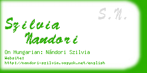 szilvia nandori business card