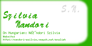 szilvia nandori business card